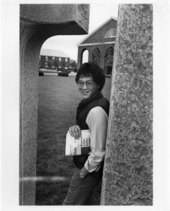 The Archives holds many photos of students posing for formal and informal portraits near the Portal sculpture. It's a campus favorite!