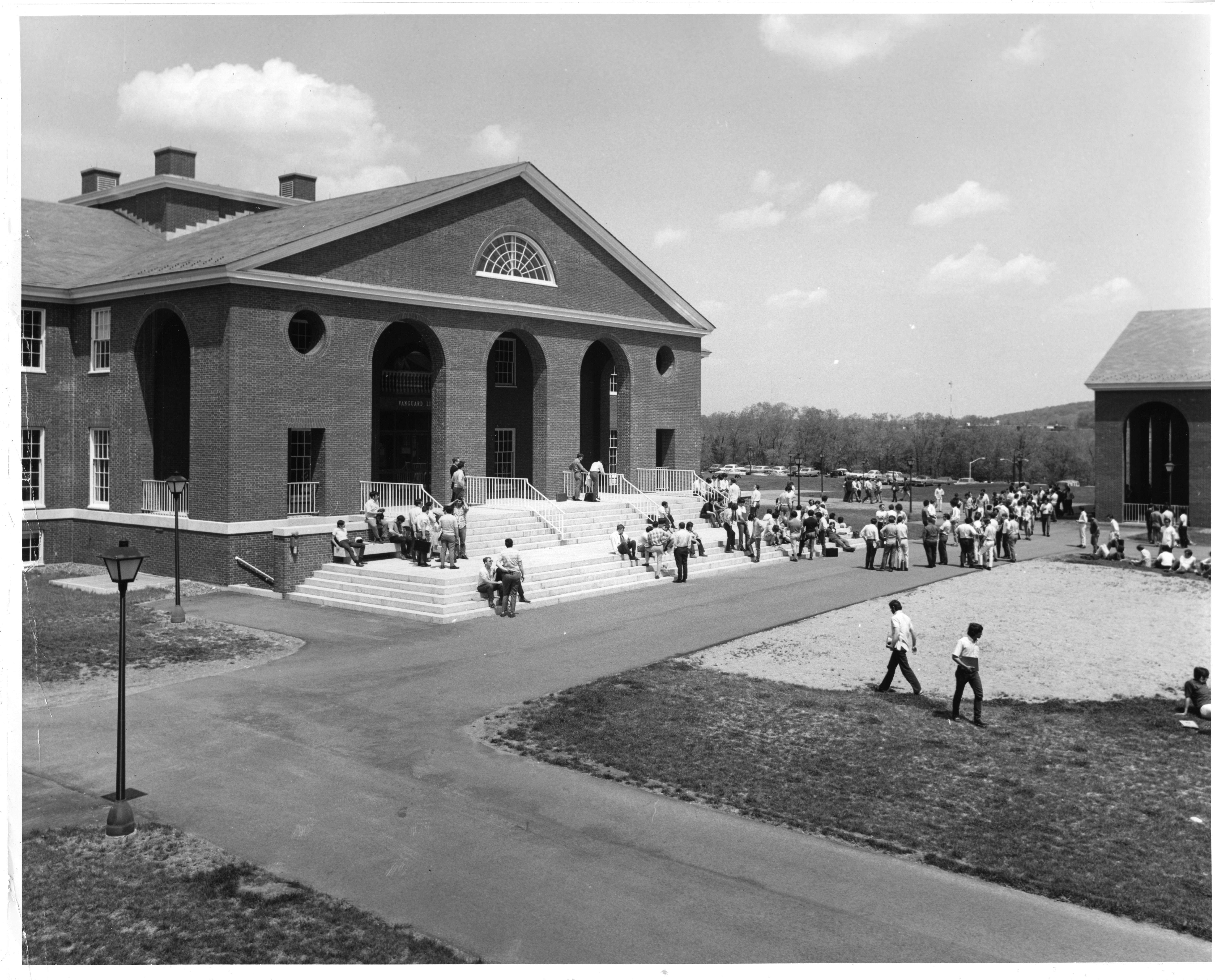 This photo of the Bentley Library shows its original front facade, which consisted of large brick archways. These arches were the inspiration for the shape and style of "Portal."